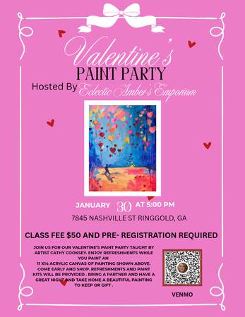 1/30: Valentine's Paint Party hosted by Eclectic Amber's Emporium (Ringgold)