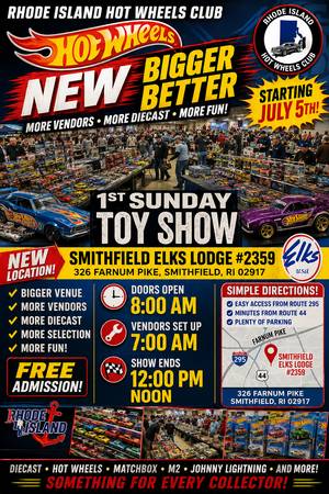 RHODE ISLAND HOT WHEELS CLUB SUNDAY JULY 5TH TOY SHOW (SMITHFIELD)