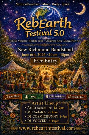 6/6: 🌍 RebEarth Festival 5.0 — Seeking Volunteers, Flow Artists, Live Pain (New Richmond)