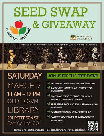 3/7: 19th Annual Seed Swap and Seed Giveaway (Old Town)