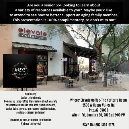 1/30: FREE Senior Resource Event 2 PM (Phoenix)