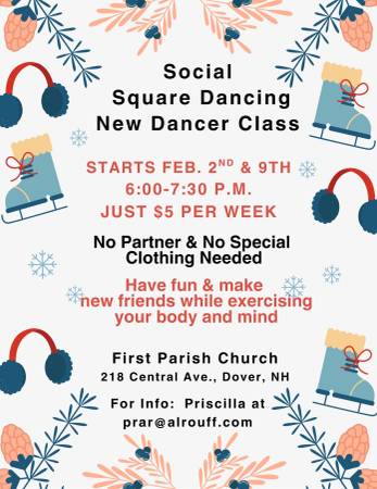 2/2: Beginner Social Square Dance Class (Dover)
