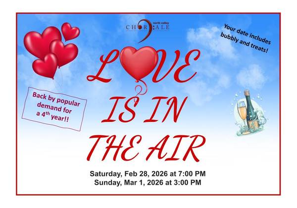 2/28-3/1: Love Is in the Air - North Valley Chorale's cabaret dessert theater (Phoenix, AZ)