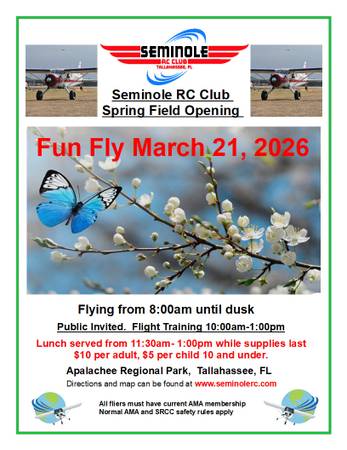 3/21: Seminole RC Club Spring Fun Fly (Tallahassee)