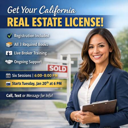 1/20-1/25: Get Your Real Estate License Fast Fresno, Ca (Fresno)