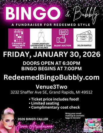 1/30: Bingo & Bubbly 2026 Fundraiser! (Grand Rapids)