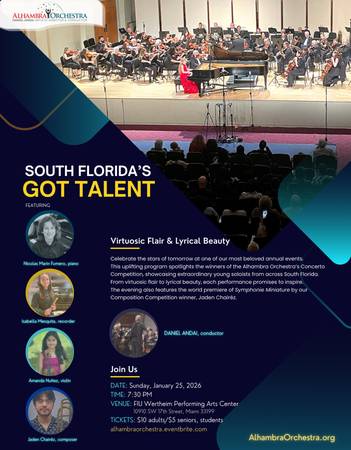 1/25: SOUTH FLORIDA’S GOT TALENT CONCERT CELEBRATION (Miami)