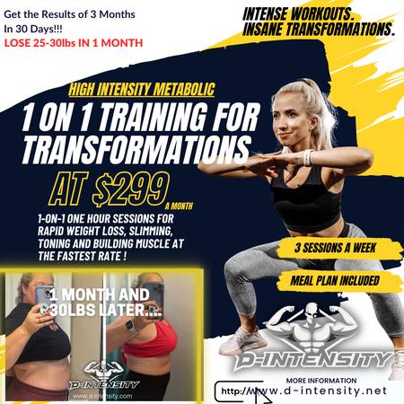 Transformation Coaching to Lose 20-25lbs in 1 Month (Montgomery)