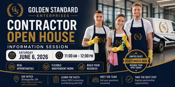 6/6: Free Info Session: 1099 Cleaning Contractor Work with GSE (Cleveland)
