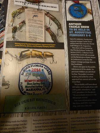 Not for Profit Florida Antique Tackle Collectors SHOW -FREE Appraisals (st augustine)